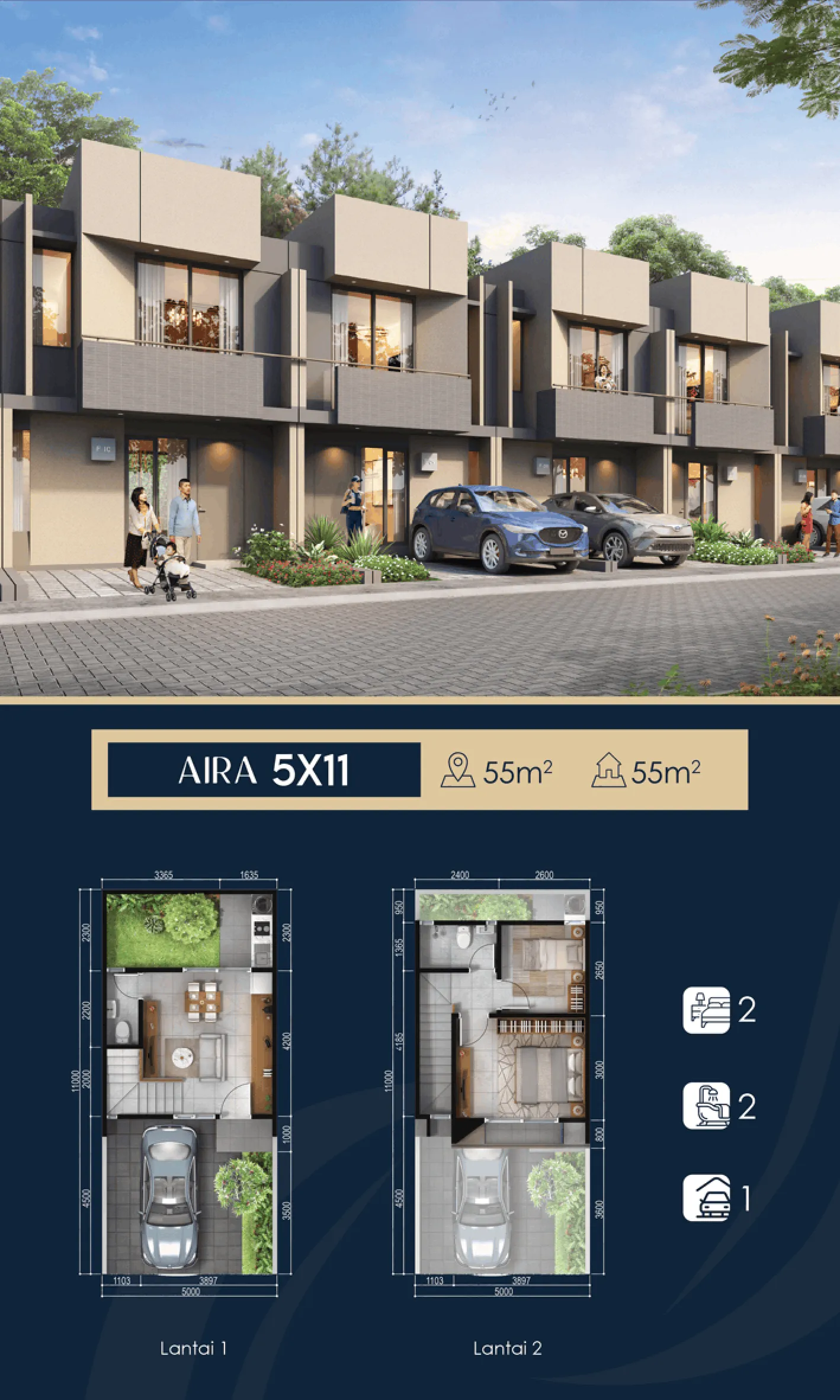 Denah Layout AIRA 5X11 55/55